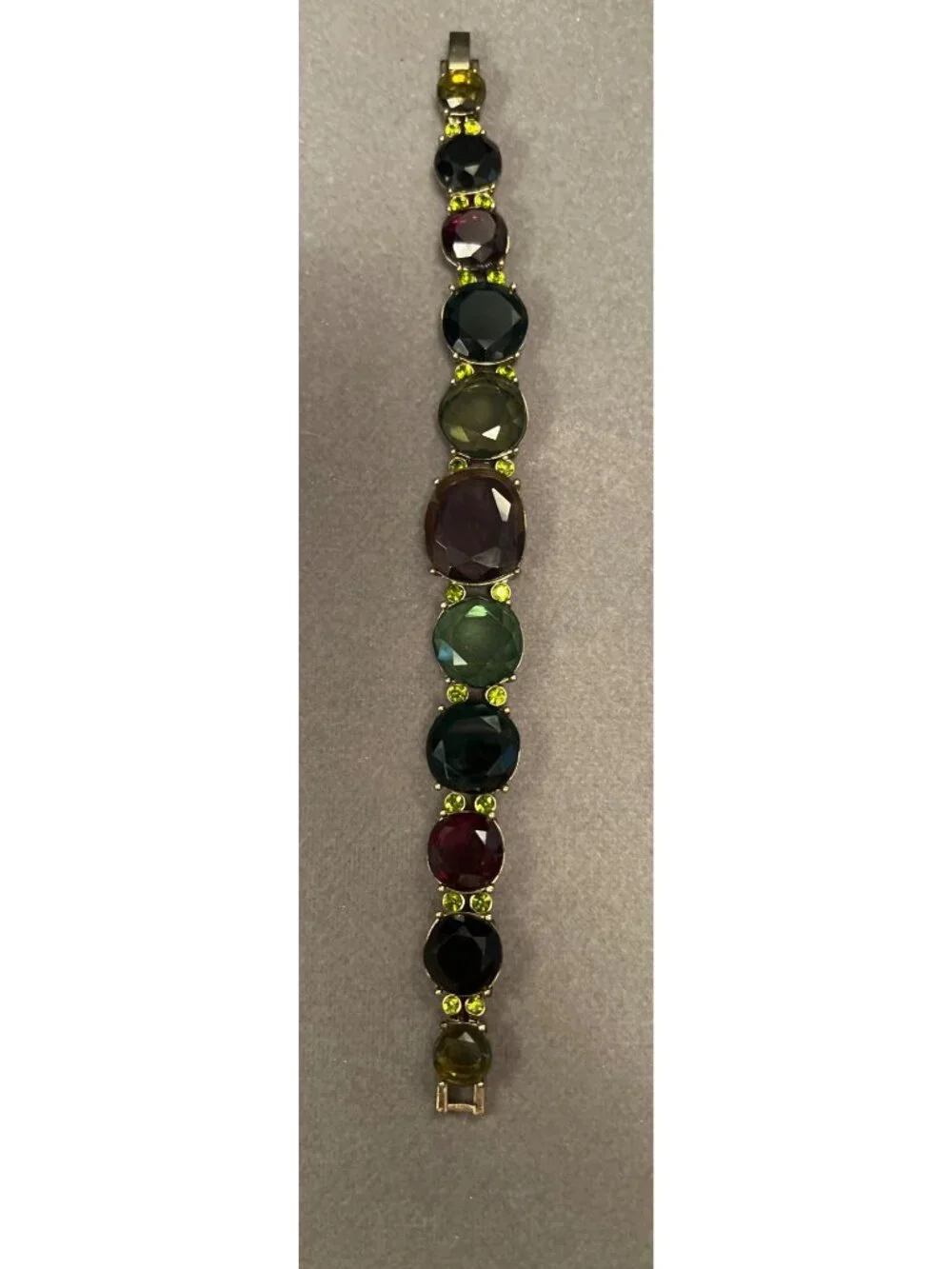 Monet Multicolor Gemstone Bracelet Gold-Tone Oval & Round Accents